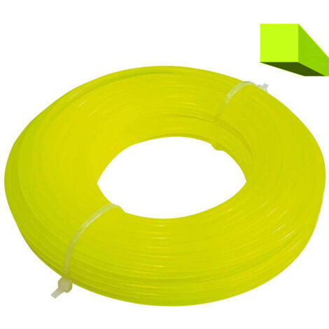 FILO PER DECESPUGLIATORE TAGLIAERBA SEZIONE 4mm QUADRATO 10m GIALLO GLOBEX