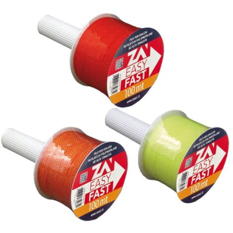 Filo per edilizia in polipropilene resistente con sistema riavvolgibile 100 mt -Arancione / 1 Pezzo