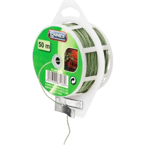 filo per giardinaggio in ferro plastificato verde su dispencer 50 mt.