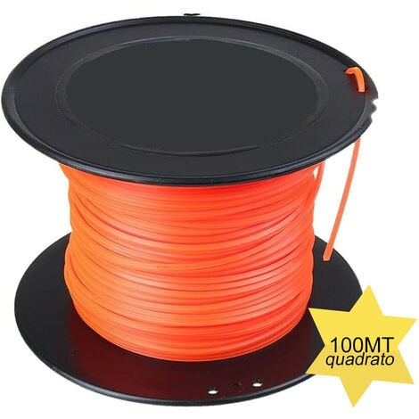 Filo ricambio decespugliatore 100mt quadrato 2.7 mm bobina ricambio tagliaerba