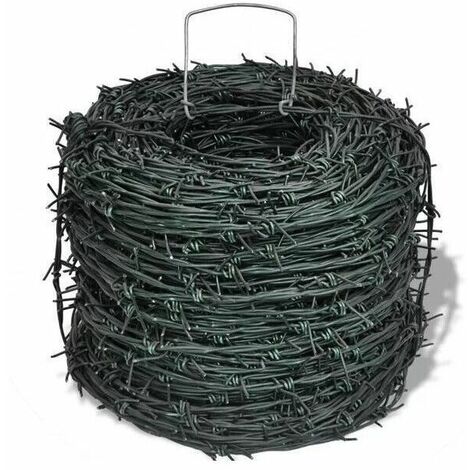 Filo Spinato Plastificato Intrecciato Metallico Diametro 2,2 mm Rotolo da 100 mt