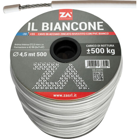 FILO STENDIBIANCHERIA BIANCONE ACC ZIN D 4,5 MM- 500,0 ml