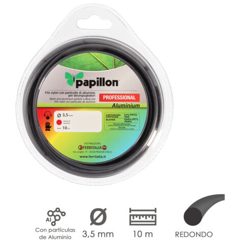 Filo Tondo Professionale in Nylon/Alluminio Ø 3,5 mm. Rotolare 10 metri