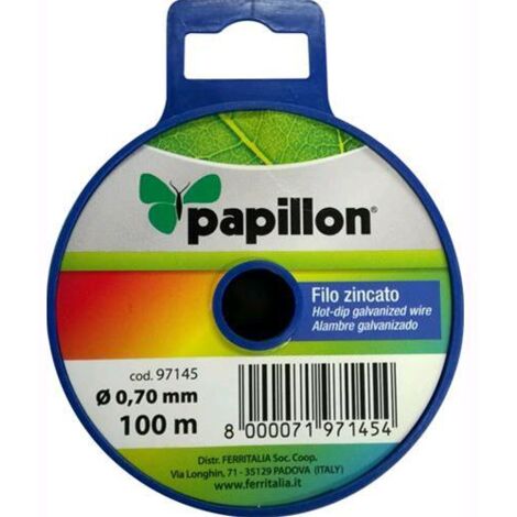 FILO ZINCATO per BRICOLAGE da 0,70 mm in Dispenser da 100 mt PAPILLON