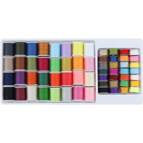 Fils à coudre KAEJYIUT 60 PCS Ensemble de Fil à Coudre Ensemble de Ligne de Voyage de Couture Fil inférieur Fil supérieur Fil de Couleur Domestique, adapté à la Couture à la Main et à la Machine