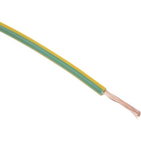 Fils de câblage RS PRO 2491X, 1.5mm², Vert, Jaune, 100m, 300 V à 500 V ( Prix pour Bobine de 100 Mètres )