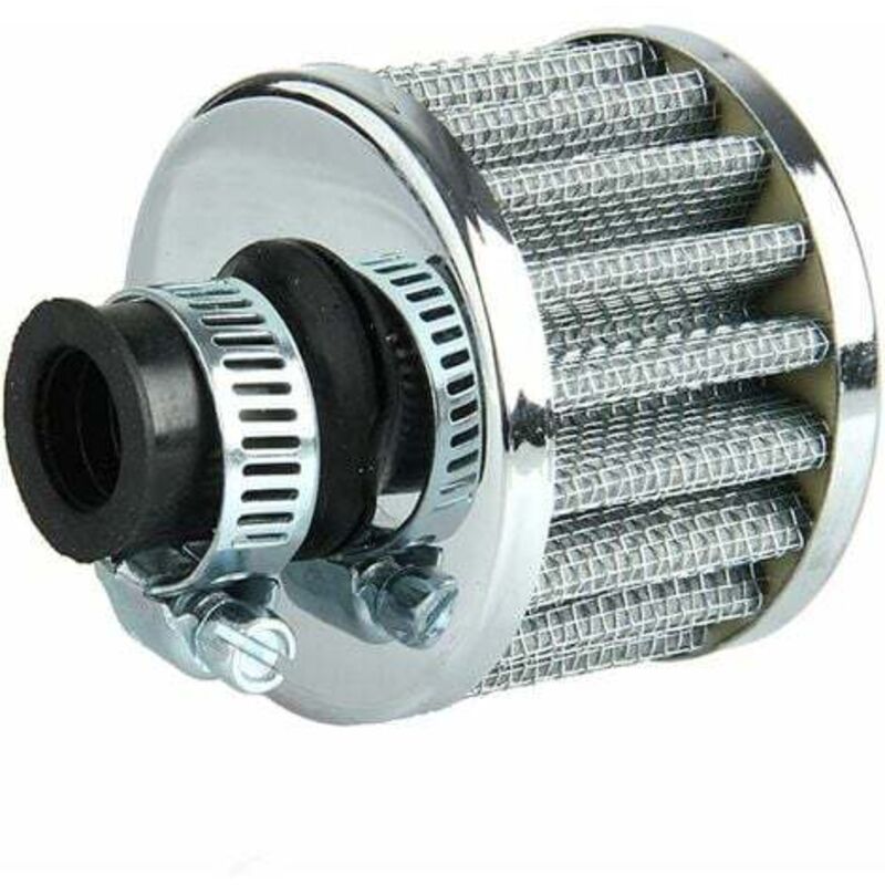 Image of Filter Air Froid Reniflard Carter Turbo Ventilateur 12MM Mini Argent für Auto Motorrad (Silber)