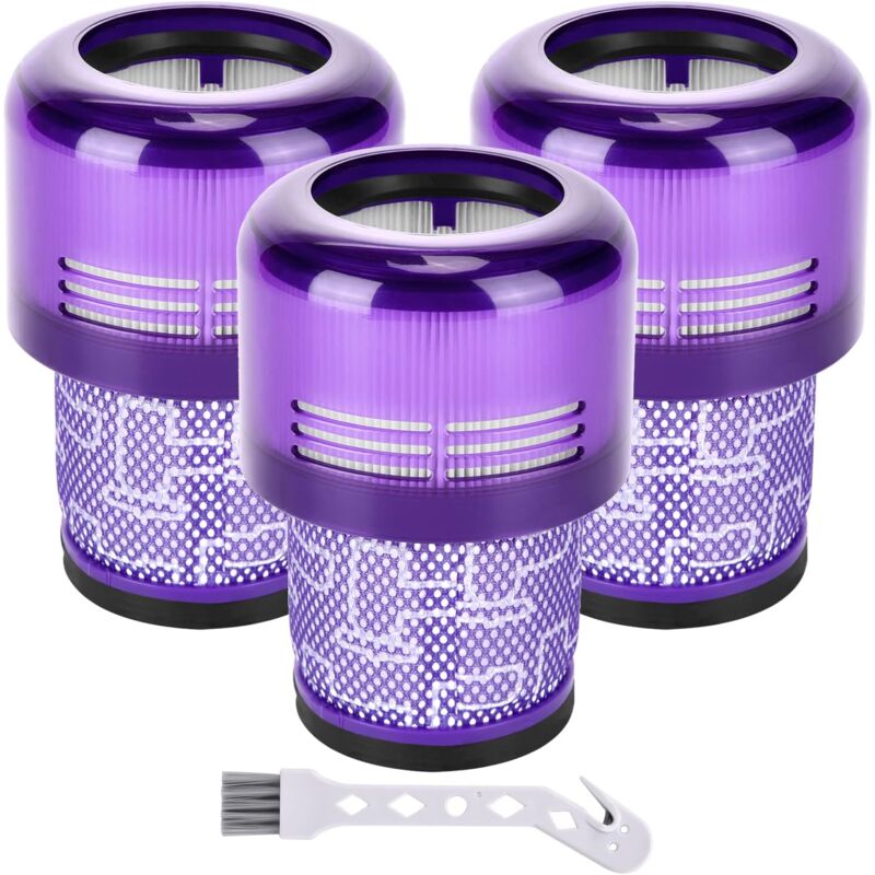 Filter For Dyson V11, 3 Filters For Dyson Vacuum Cleaner V11 Absolute Extra Pro Animal Torque Drive V15 Detect, Compare to Part