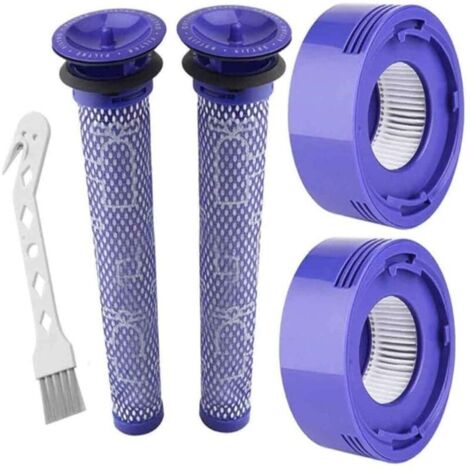 Filter für Dyson V8/V7, waschbare Ersatzfilter für Dyson V7/V8 Absolute und Animal Staubsauger, Staubsaugerzubehör für Dyson V8 mit 2 HEPA-Nachfiltern, 2 Vorfiltern und 1 Reinigungswerkzeug
