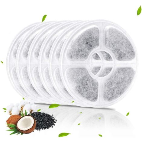 Filter für Katzentrinkbrunnen – 6er-Pack Ersatzfilter für Haustierbrunnen für automatischen Blumenwasserspender, BPA-freier Trinkbrunnen