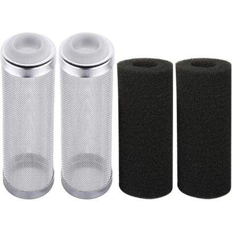 Filter Guard Mesh Aquarium Filter Protection Stainless Steel Filter Inlet Sponge 16mm Filter Guard Filter Protection with Filter Sponge for Small Fish Shrimp (4 Pieces)