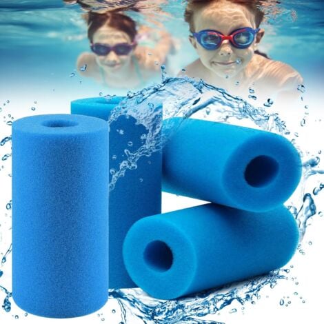 Filter Sponge Type A, 4 Pack Foam Pool Filters, Pool Filter Cartridges for Intex Type A, Reusable Foam Filter Cartridge, Filter Sponge for Spa, Swimming Pool