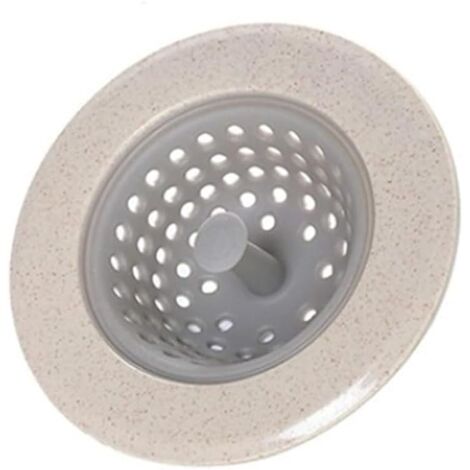 Filter-Stopp-Filterkorb, Badezimmer-Filter-Stopp-Filter, Küchenspüle-Stopp (1 Stück, Beige)