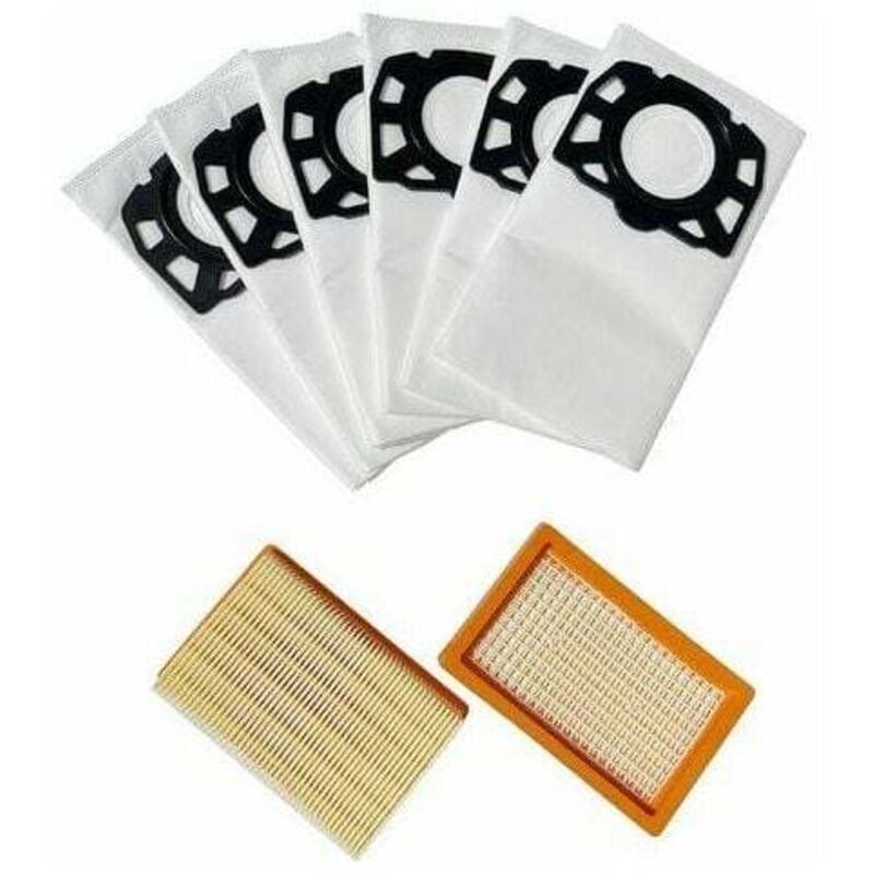 Image of 2 Filter und 6 Beutel für WD4 WD5 WD5P WD6 WD6 p MV4 MV5 MV6 Staubsaugerbeutel Zubehör