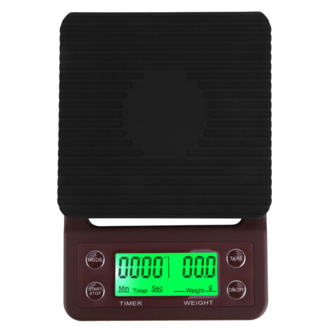 Filterkaffeewaage mit Timer, tragbare digitale elektronische Küchenwaage, Lebensmittelwaage, Rotweinwaage, 3 kg/0,1