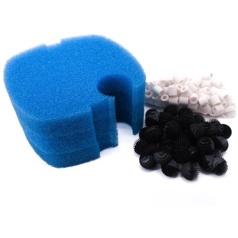 Filtermaterial Set Außenfilter HW 304 704 Bio Balls Keramik Ringe 3 Schwämme
