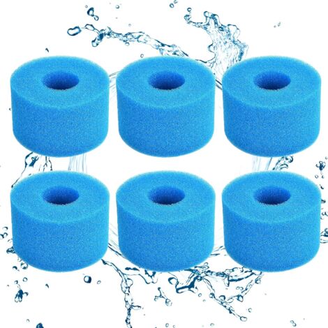 Filterschwamm Typ S1, Schaumstoff-Filterkartusche, Schaumstoff für Schwimmbadfilter, wiederverwendbar und waschbar, Schaumstofffilter für Spa, Schwimmbad, Whirlpool (6, blau)