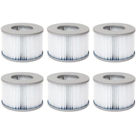 Filterset für MSPA V2 aufblasbare Whirlpools. Ø 10,7 cm – Ersatzfilterkartuschen für MSPA aufblasbare Whirlpools, 6 Filter