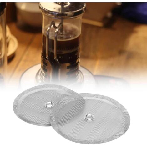 Filterteile für French-Press-Kaffeemaschinen  2 Stück  100-Mesh-Edelstahlfilterplatte  10,1 cm Durchmesser  Rückstandsfrei