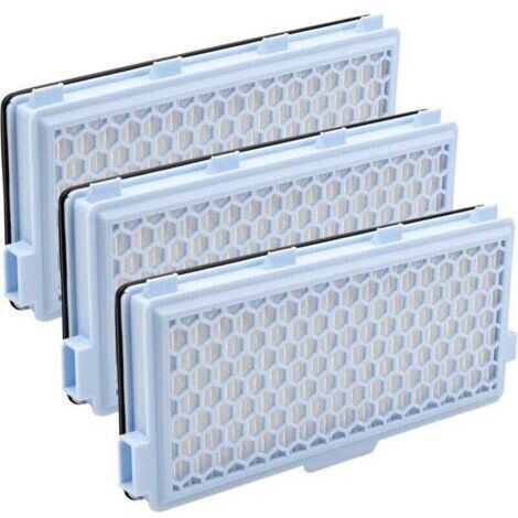 Filtre 3 pièces - Filtre d'aspirateur remplaçable - Convient pour le jeu de filtres HEPA Miele Classic Compact C1 Complete / C2 / C3 - Pièces d'aspirateur
