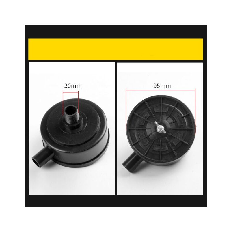 Csparkv - Filtre à Air Compresseur Filtration Silence 20mm Filetage Mâle, Noir,9.5cm