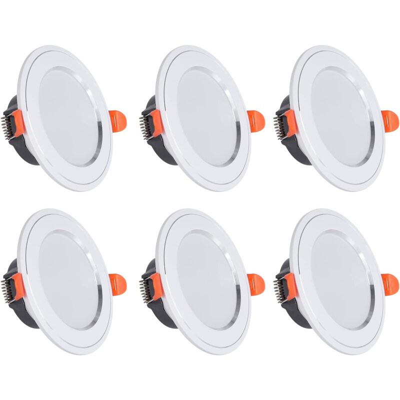 KZQ - led Spot Encastré,Equivalent 70W, 630LM Plafonnier Encastré, Blanc Froid 6000K, Led Lampe de Plafond IP40, AC185-265V, Lot de 6[Classe