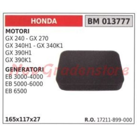 Filtre à air HONDA moteur GX 240 270 340H1 générateur EB 3000 4000 013777