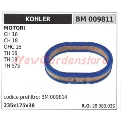 Filtre à air KOHLER tracteur de pelouse CH 16 18 OCH 16 TH 16 18 575 009811