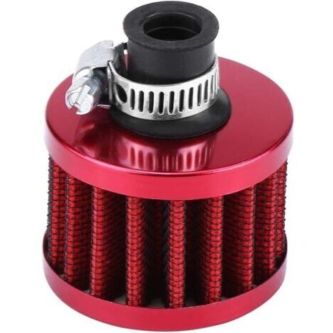 Filtre à Air universel à pince de 12 mm, filtre d'admission d'air froid de voiture pour Scooter ATV Dirt Pit Bike moto carter évent couvercle reniflard(rouge)