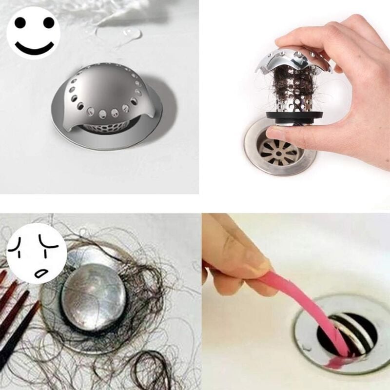 Fei Yu - Filtre à Baignoire Attrape Cheveux Filtre en Acier Drain Hair Catcher Inoxydable pour Baignoire Assortissent des Tailles de Drain de
