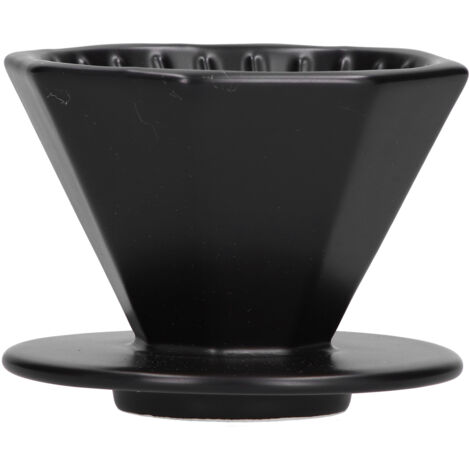 Filtre à Café Céramique Portable Noir - Design Simple et Fiable pour Méthode de Versement