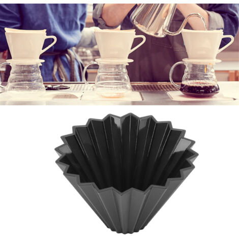 Filtre à Café Conique Résine Réutilisable Noir pour Cuisine et Cafetière à Main - Filtre Café Professionnel 100℃