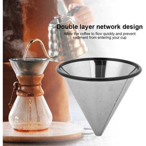 Filtre à café en acier inoxydable YJ‑99A3, passoire à thé et café, filtre à mailles pour infusion