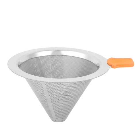 Filtre à Café Réutilisable en Acier Inoxydable Double Couche pour 1‑2 Personnes