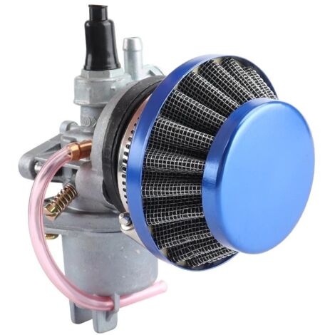 Filtre à carburant de petite cylindrée avec joint de filtre à air bleu, adapté aux mini-motos 2 temps de 47 cm³ et 49 cm³.