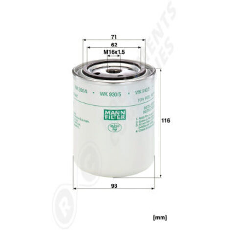 Filtre à carburant Mann Filter WK930/5