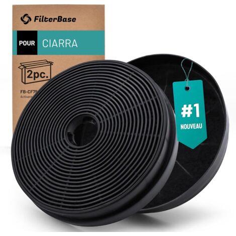 Filtre à charbon - Lot de 2 - Charbon actif - Purification d'air - Hotte aspirante Ciarra - 175x175x36 mm