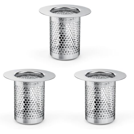 Filtre a Cheveux pour Douche,  3 Pièces Inoxydable Filtre Douche Cheveux, 5,5 × 5cm Filtre Lavabo Cuisine pour Balcon, Cuisines Filtre de Siphon de Sol Salle
