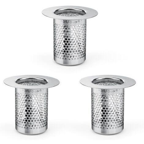 Filtre a Cheveux pour Douche,  3 Pièces Inoxydable Filtre Douche Cheveux, 5,5 × 5cm Filtre Lavabo Cuisine pour Balcon, Cuisines Filtre de Siphon de Sol Salle
