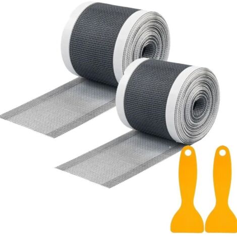 Filtre à cheveux pour douche 70 mm x 10 m, filtre de vidange jetable, filtre à cheveux autocollant, avec spatule en plastique, 2 pièces