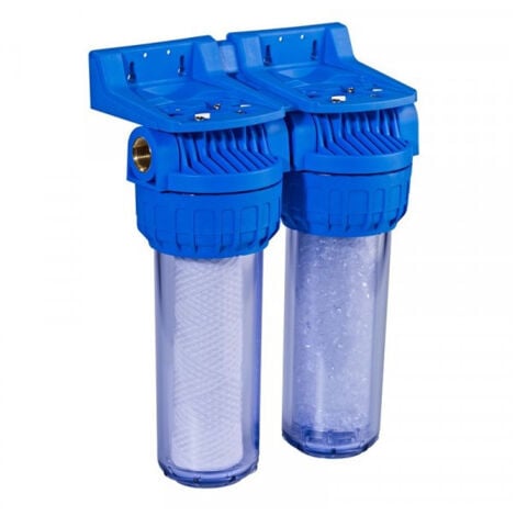 ORION Filtre à eau 113 - Porte filtre Duplex anti-boue 60 microns, anti-boue 20 microns
