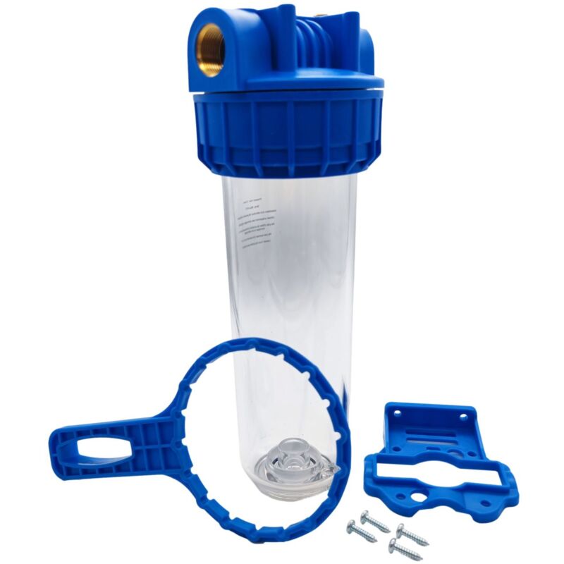 Filtre A Eau 9''3/4 En Trois Parties Insert Laiton 3/4'' - 20/27 Bol Transparent