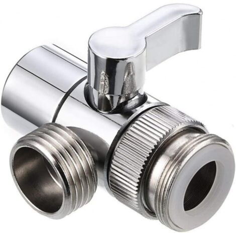 Filtre à eau - Adaptateur universel pour robinet - Douchette à main - Vanne d'inversion à 3 - Valve d'inversion - Valve de douche - Connecteur de pommeau de douche - Lavabo