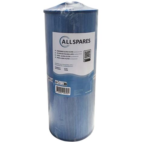 Filtre à eau AllSpares pour spa compatible avec PWW50L-M / 4CH-949AM / 40508 / SC757 (antibactérien) (Ø126x343mm)