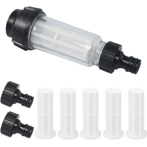 Filtre à eau avec Insert de Filtre, 8 Pcs Filtre pour Nettoyeur Filtre Tuyau Arrosage avec Raccord d'eau 3/4" pour Tous les Nettoyeurs Haute Pression