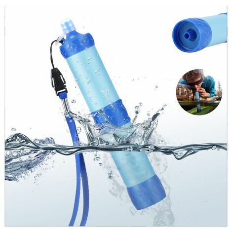 Filtre à Eau de Camping Paille Mini Filtration à Membrane Portable Équipement de Survie Purificateur d'eau Prise d'eau Sous Pression pour Boire en Plein Air Camping Voyage Randonnée Randonnée,