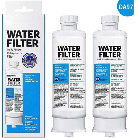 Filtre à eau de rechange pour réfrigérateur (paquet de 2) DA97-17376B DA97-08006C HAF-QIN HAF-QIN/EXP pour réfrigérateurs multi-portes