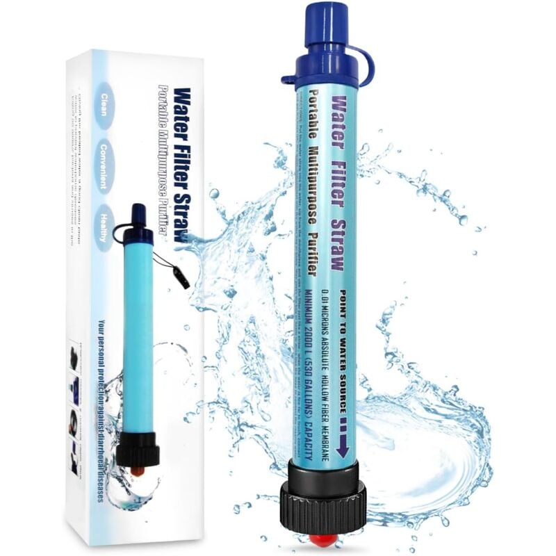 Filtre à eau extérieur Crea 2000L Mini traitement de l'eau de camping portable personnel Élimine 99,99 % des bactéries Filtration de 0,01 micron