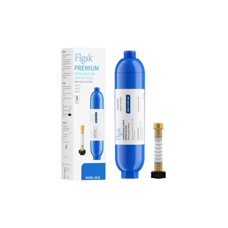 Filtre à eau intégré pour camping-car avec protecteur de tuyau flexible, conçu pour les camping-cars et les bateaux, réduit le plomb, le fluorure, le