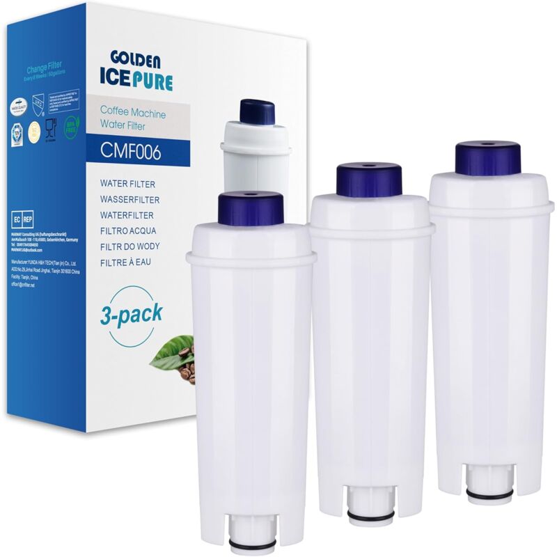 Aiperq - Filtre à eau pour machine à café Compatible Avec De'Longhi DLSC002, SER3017 & 5513292811, De Longhi, ecam, esam, etam, bco, Série ec, 3